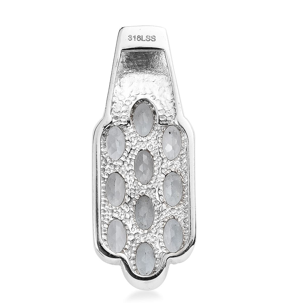 Sky Blue Topaz 6.25 ctw Pendant without Chain in Stainless Steel