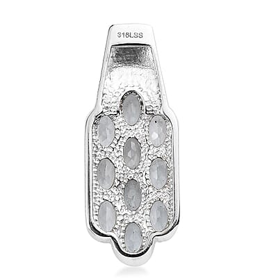 Sky Blue Topaz 6.25 ctw Pendant without Chain in Stainless Steel