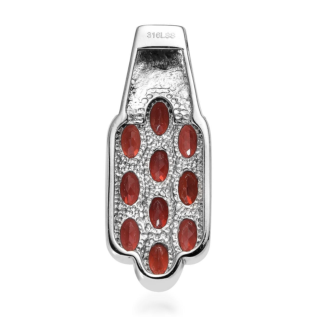 Mozambique Garnet 5.50 ctw Pendant without Chain in Stainless Steel