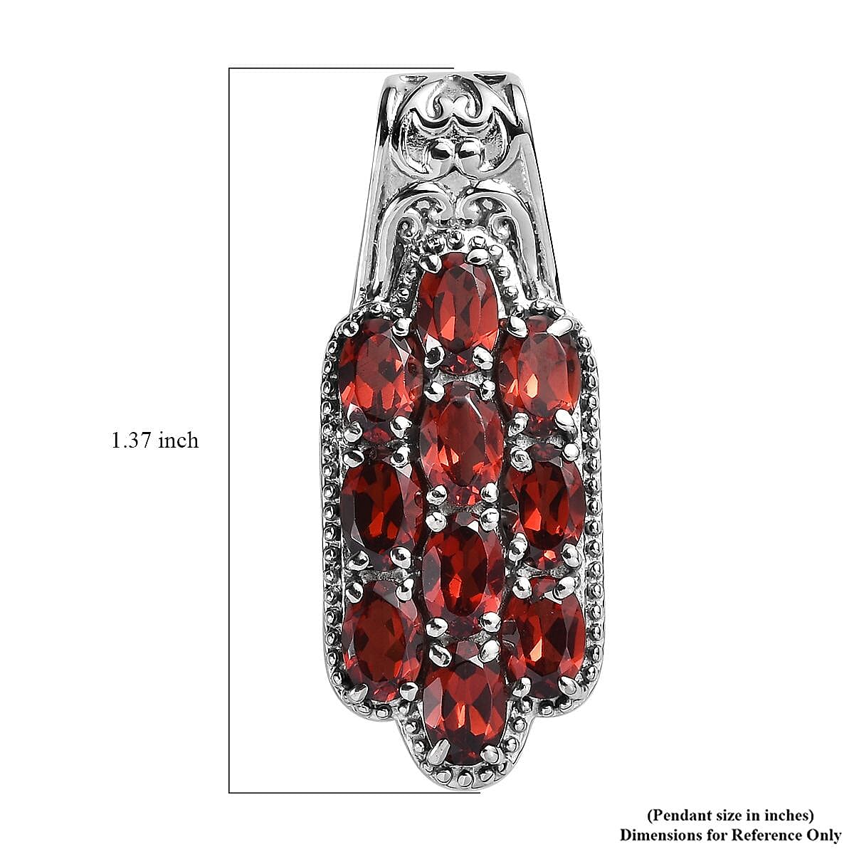 Mozambique Garnet 5.50 ctw Pendant without Chain in Stainless Steel