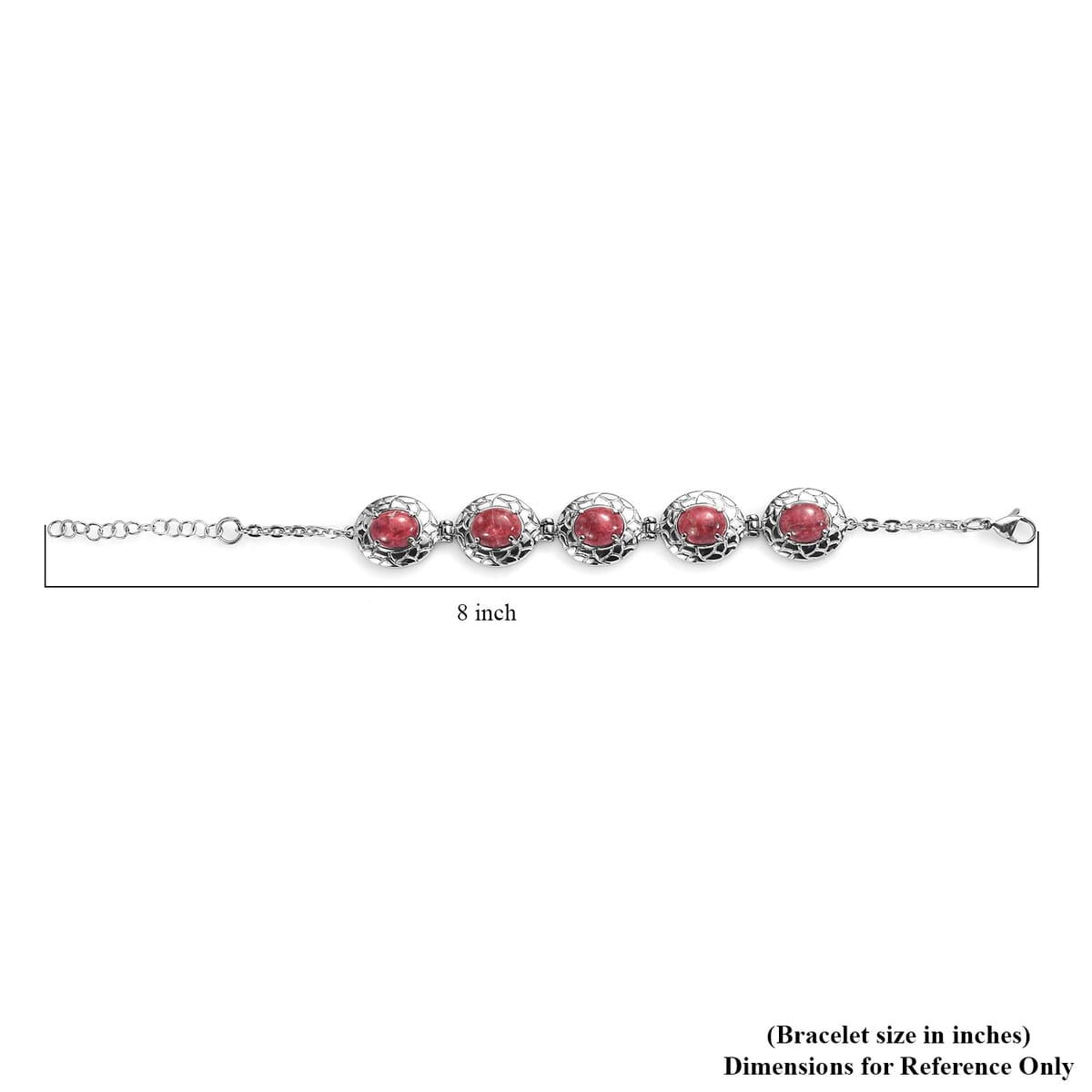 Norwegian Thulite Bracelet in Stainless Steel (6.50 In) 16.65 ctw image number 4
