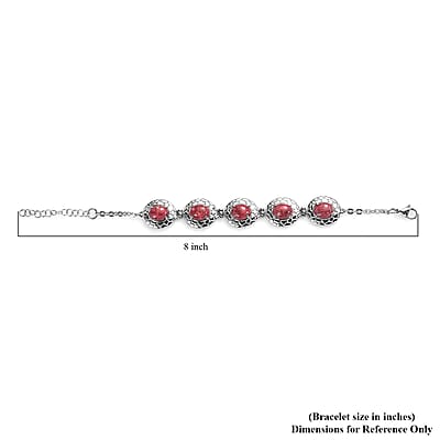 Norwegian Thulite 16.65 ctw Bracelet in Stainless Steel (6.50 In)