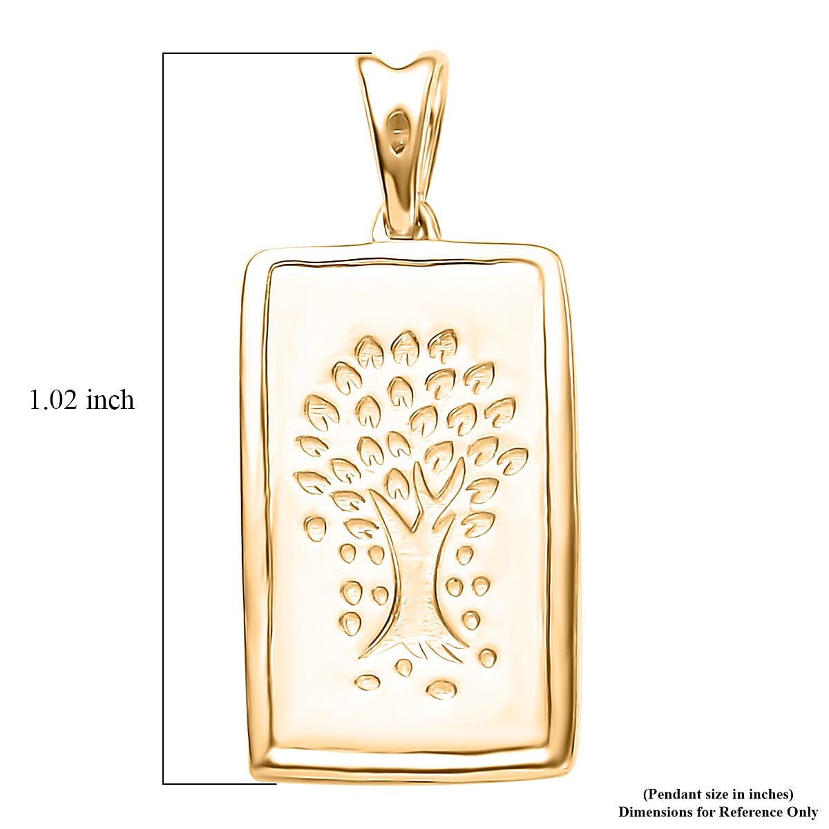 D'Joy Kalpataru Tree Pendant without Chain in 18K Yellow Gold Over Sterling Silver 1.40 Grams