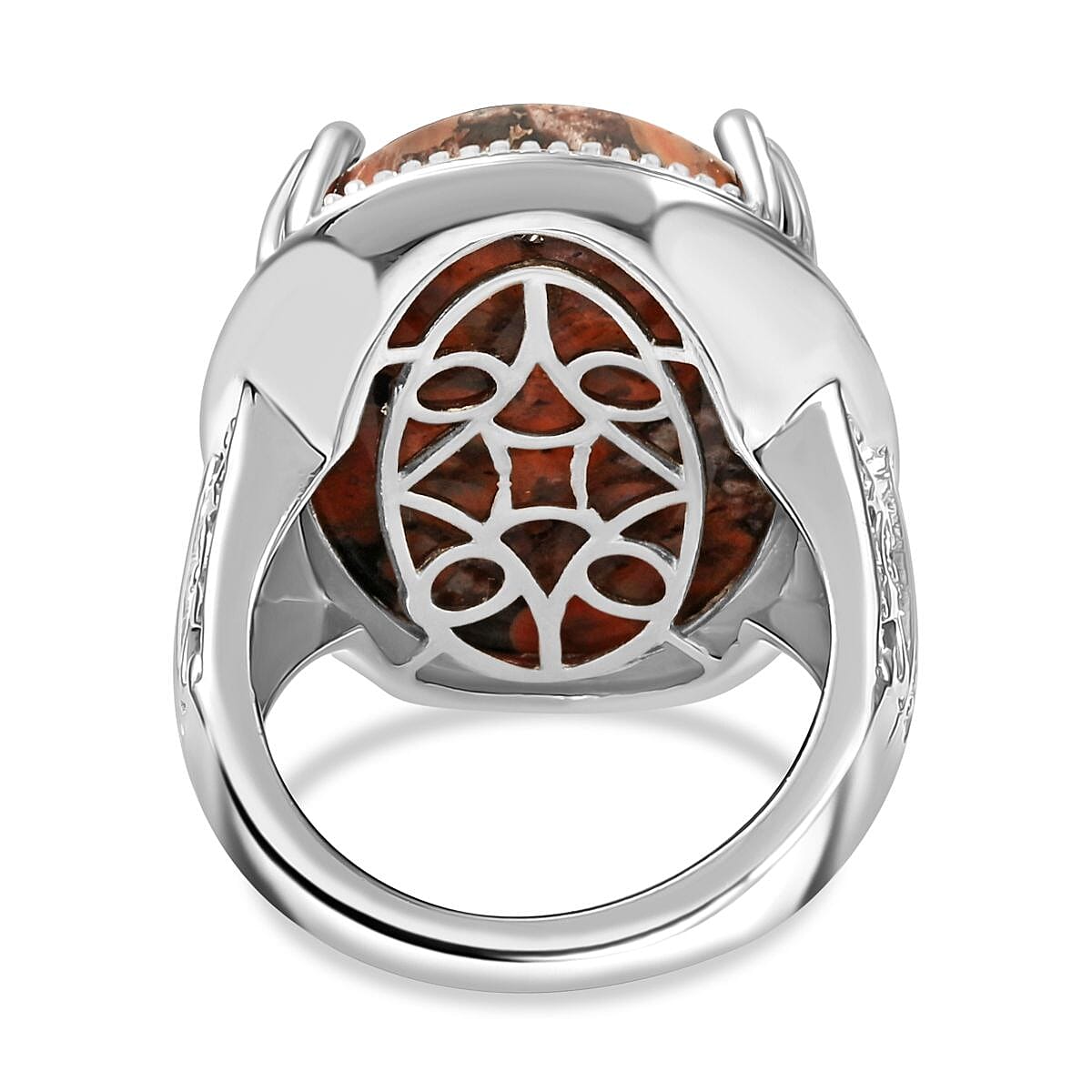 Karis Poppy Jasper 20.90 ctw Solitaire Ring in Platinum Bond (Size 6.0)  image number 4