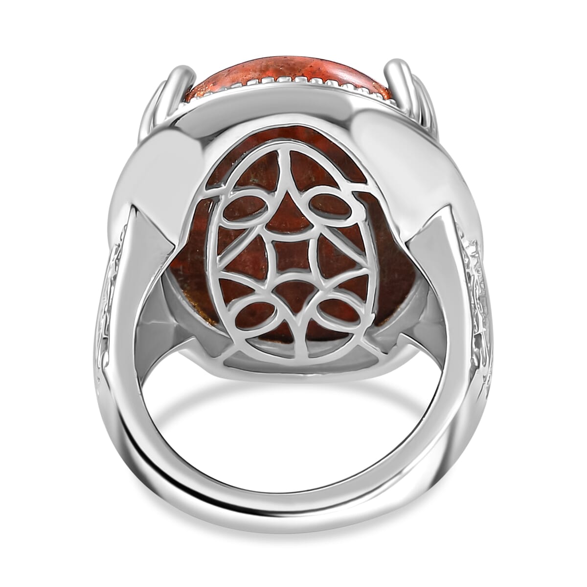 Karis Poppy Jasper 20.90 ctw Solitaire Ring in Platinum Bond (Size 7.0)  image number 4