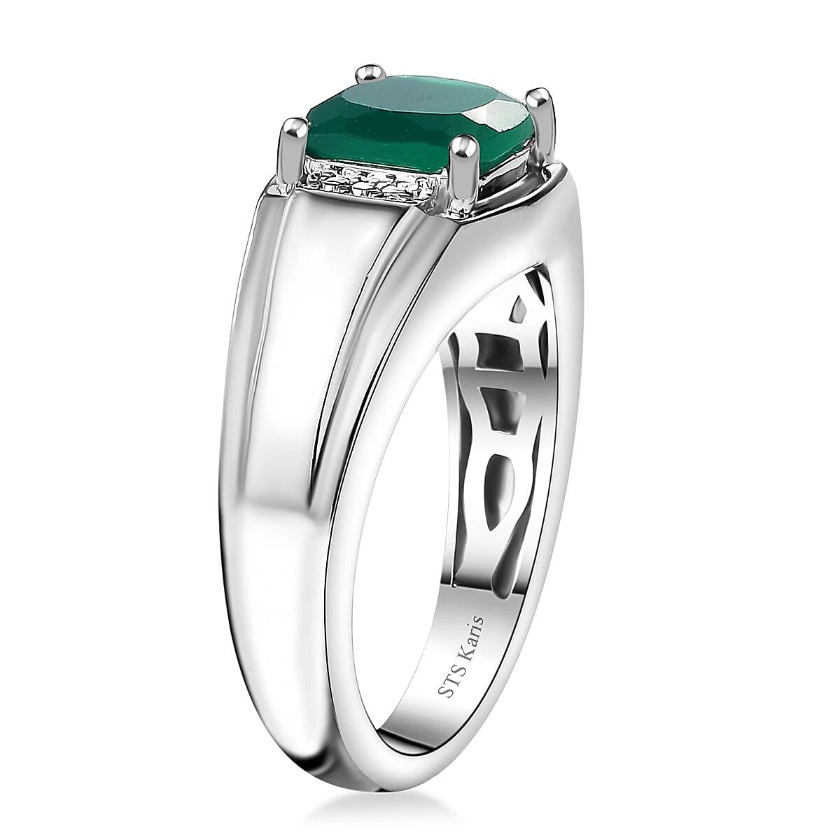 Karis Green Onyx 2.00 ctw Ring in Platinum Bond (Size 9.0)  image number 3