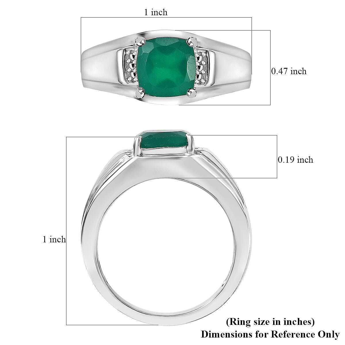 Karis Green Onyx 2.00 ctw Ring in Platinum Bond (Size 9.0)  image number 5