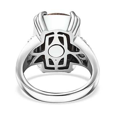 Script Stone 5.50 ctw Solitaire Ring in Platinum Over Copper with Magnet (Size 10.0)