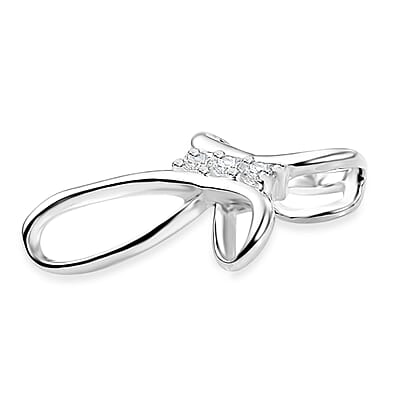 D'Joy Moissanite 0.10 ctw Cross Pendant without Chain in Sterling Silver