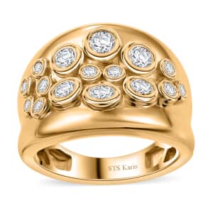 Karis White Zircon 1.25 ctw Ring in 18K Yellow Gold Plated (Size 10.0)