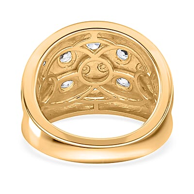 Karis White Zircon 1.25 ctw Ring in 18K Yellow Gold Plated (Size 10.0)