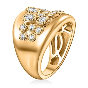 Karis White Zircon 1.25 ctw Ring in 18K Yellow Gold Plated (Size 8.0)