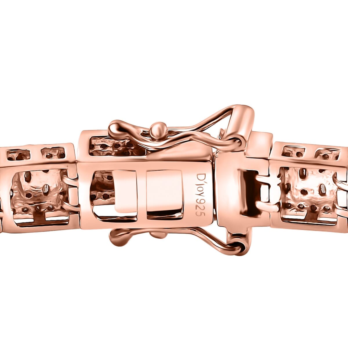 Natural Champagne Diamond 4.00 ctw Art Deco Bracelet in 18K Vermeil Rose Gold Over Sterling Silver (7.25 In) image number 3