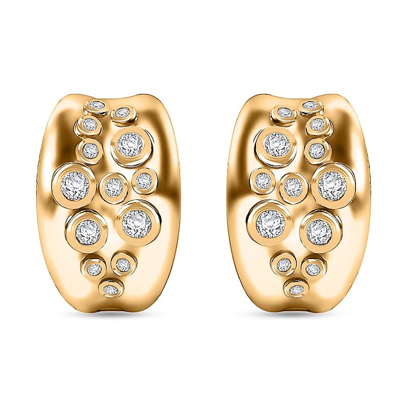 Karis White Zircon 1.60 ctw Earrings in 18K YG Plated