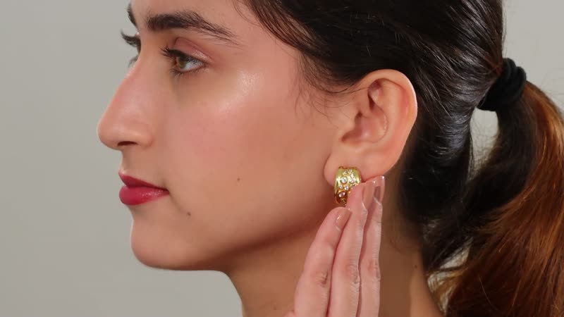 Karis White Zircon 1.60 ctw Earrings in 18K YG Plated