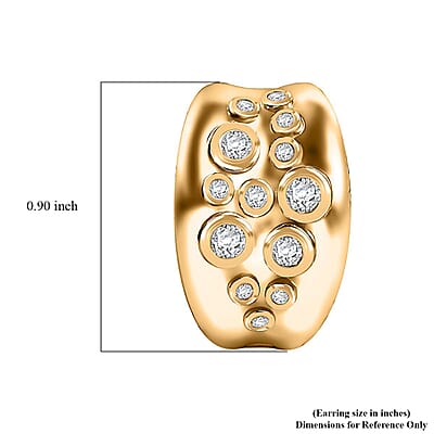 Karis White Zircon 1.60 ctw Earrings in 18K YG Plated