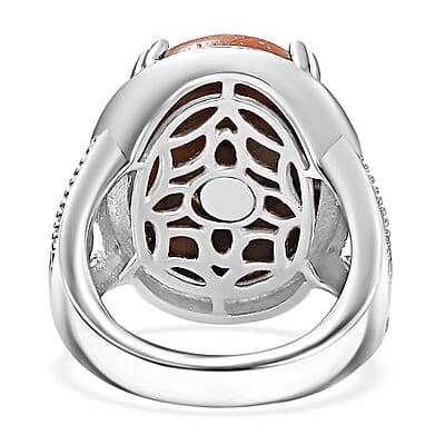 Cherrycreek 16.70 ctw Solitaire Ring in Platinum Over Copper (Size 10.0)