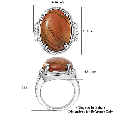 Cherrycreek 16.70 ctw Solitaire Ring in Platinum Over Copper (Size 10.0)