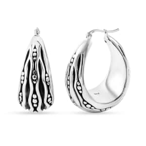 Hoop Earrings in Sterling Silver 12 Grams