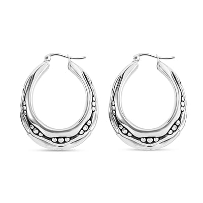 Hoop Earrings in Sterling Silver 12 Grams