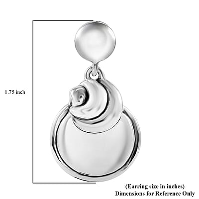 Moon Earrings in Sterling Silver 9.10 Grams