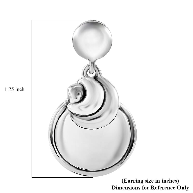 Moon Earrings in Sterling Silver 9.10 Grams