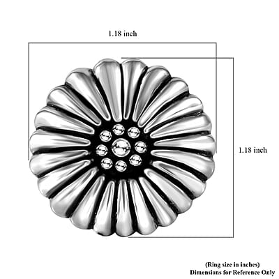 Sunflower Ring in Sterling Silver (Size 10.0) 6 Grams