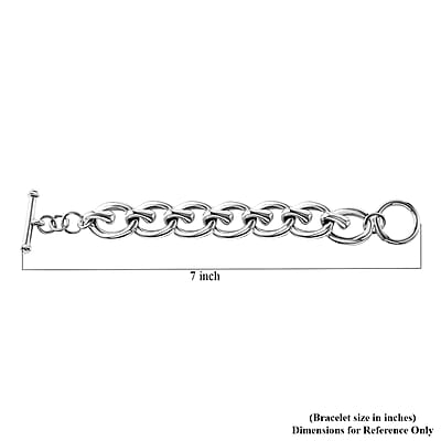 Oval Link Bracelet in Sterling Silver (6.50 In) 18.20 Grams