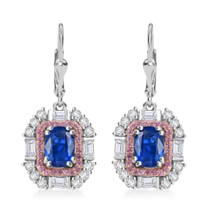 Kashmir Kyanite and Multi Gemstone 5.50 ctw Royal Elegance Earrings in Rhodium Over Sterling Silver