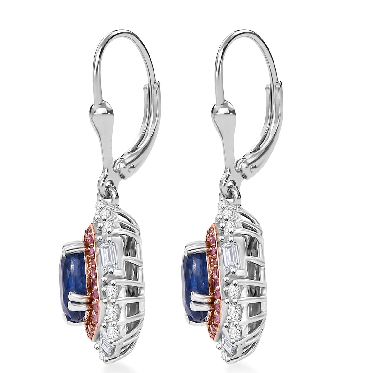 Kashmir Kyanite and Multi Gemstone 5.50 ctw Royal Elegance Earrings in Rhodium Over Sterling Silver image number 3