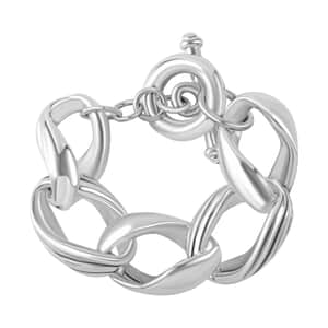 Sterling Silver Curb Chain Bracelet (7.25 In) 28.73 Grams