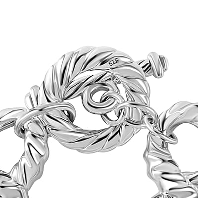 Sterling Silver Toggle Clasp Bracelet (7.25 In) 34.32 Grams