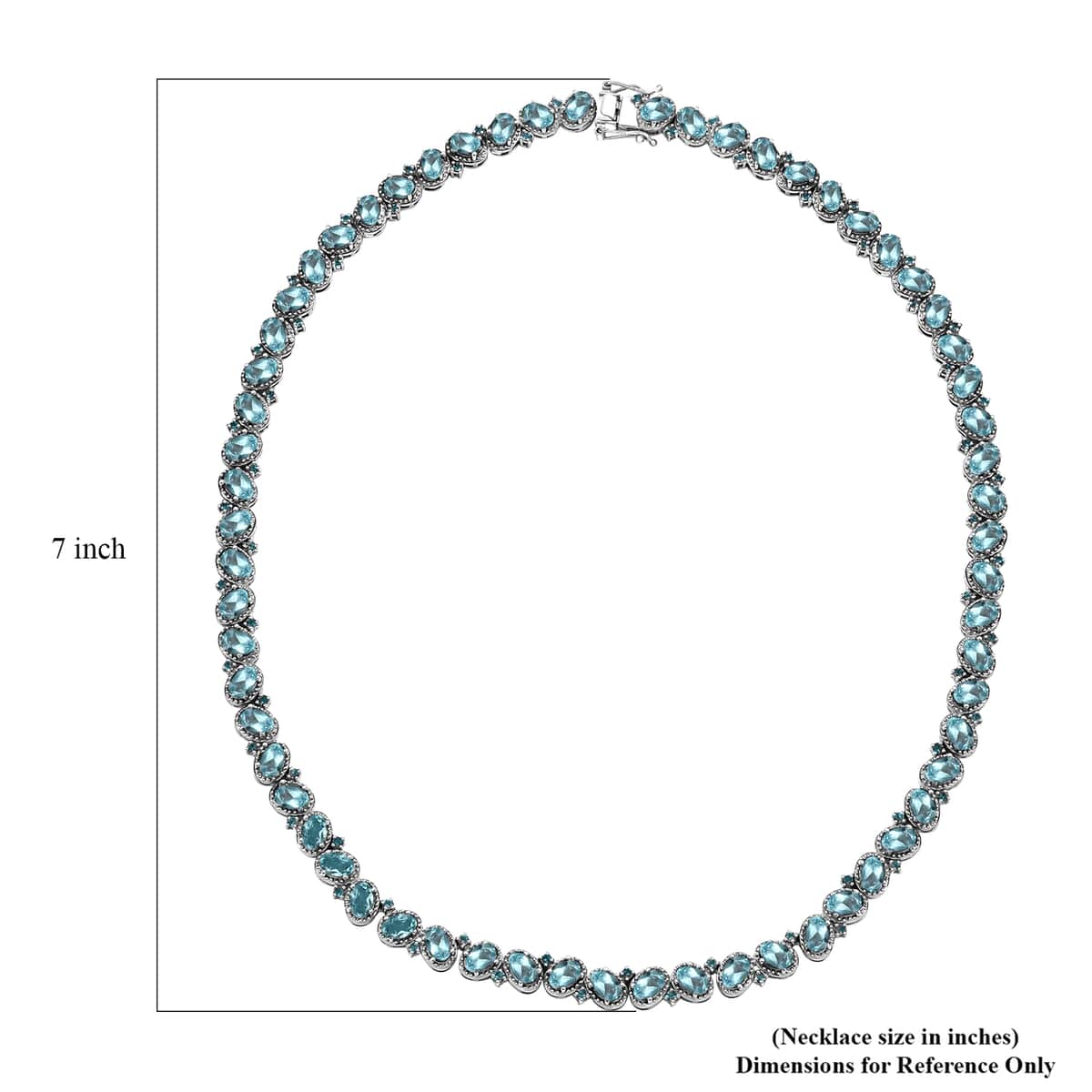 Betroka Blue Apatite 29.50 ctw Necklace in Rhodium Over Sterling Silver 18 Inches image number 4