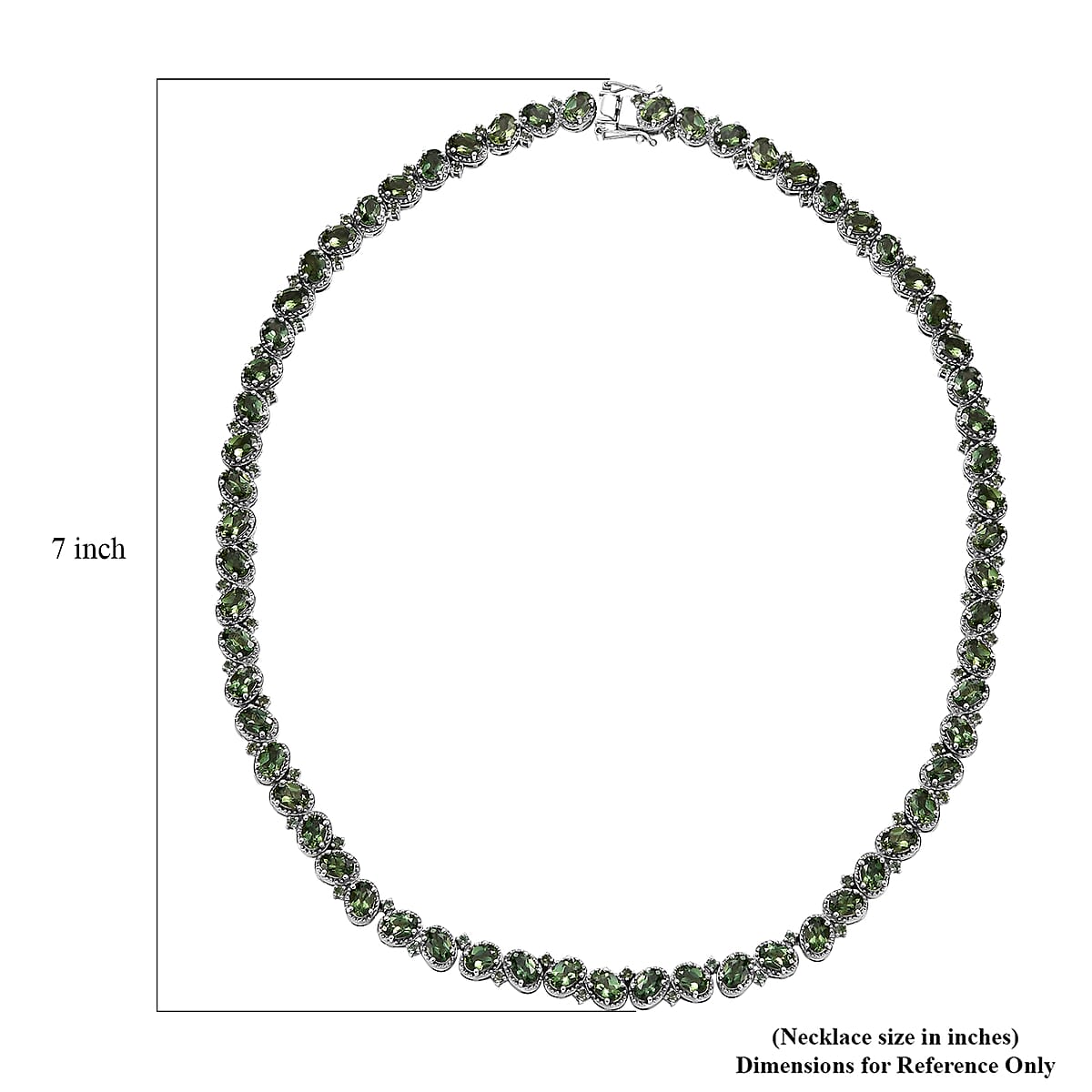 D'Joy Madagascar Green Apatite 31.40 ctw Floral Vine Necklace in Rhodium Over Sterling Silver 18 Inches image number 5