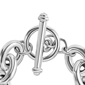 Sterling Silver Toggle Clasp Bracelet (8.00 In) 31.97 Grams