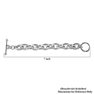 Sterling Silver Toggle Clasp Bracelet (8.00 In) 31.97 Grams