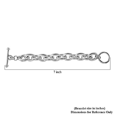 Sterling Silver Toggle Clasp Bracelet (8.00 In) 31.97 Grams