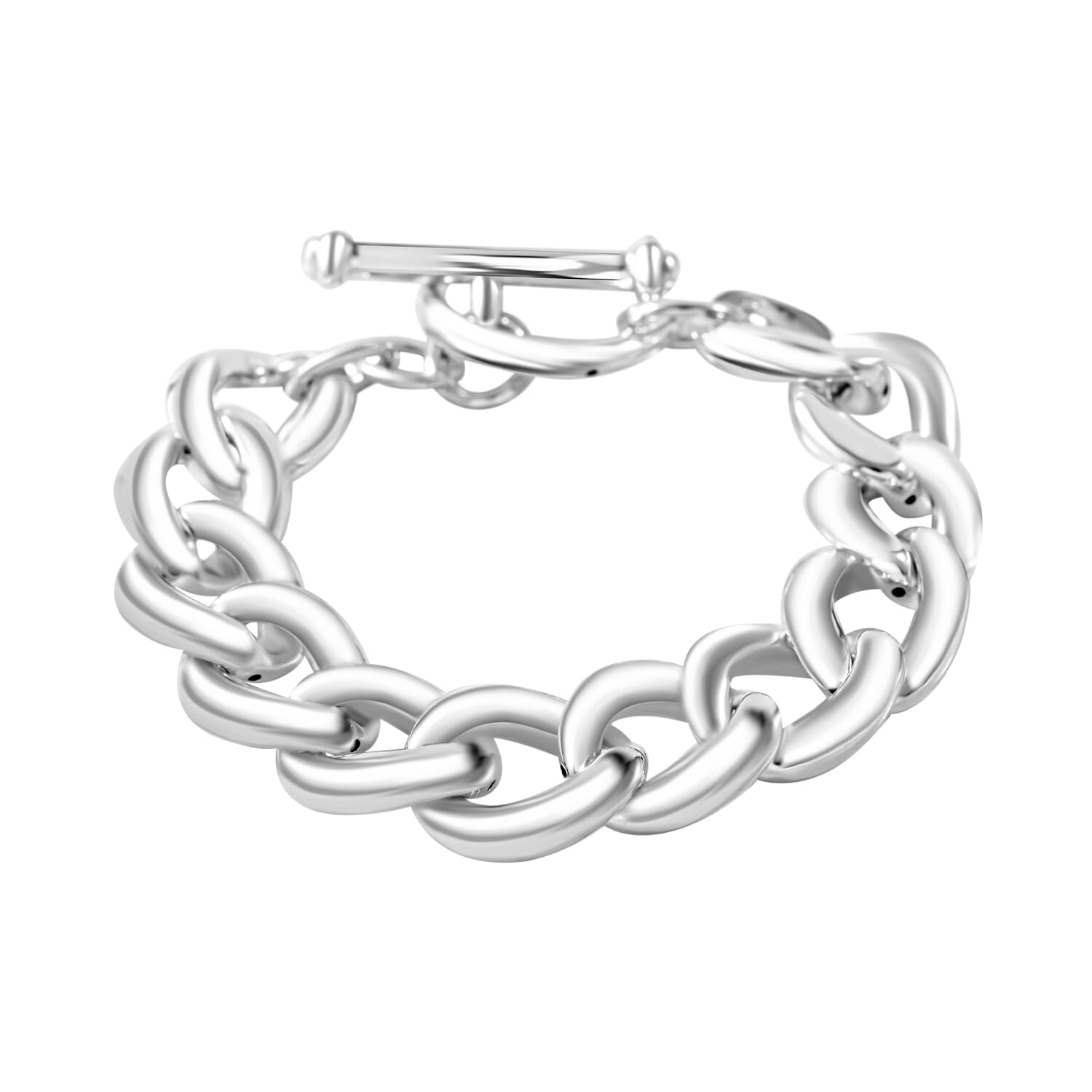 925 Sterling Silver Bracelet with Toggle Clasp for Women 925 Sterling Silver Bracelet with Toggle Clasp for Women