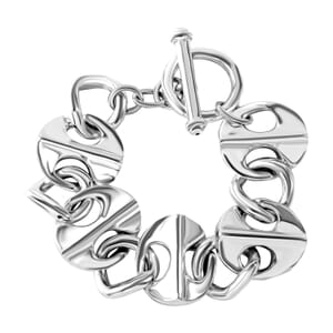 Sterling Silver Toggle Clasp Bracelet (8.00 In) 26.51 Grams