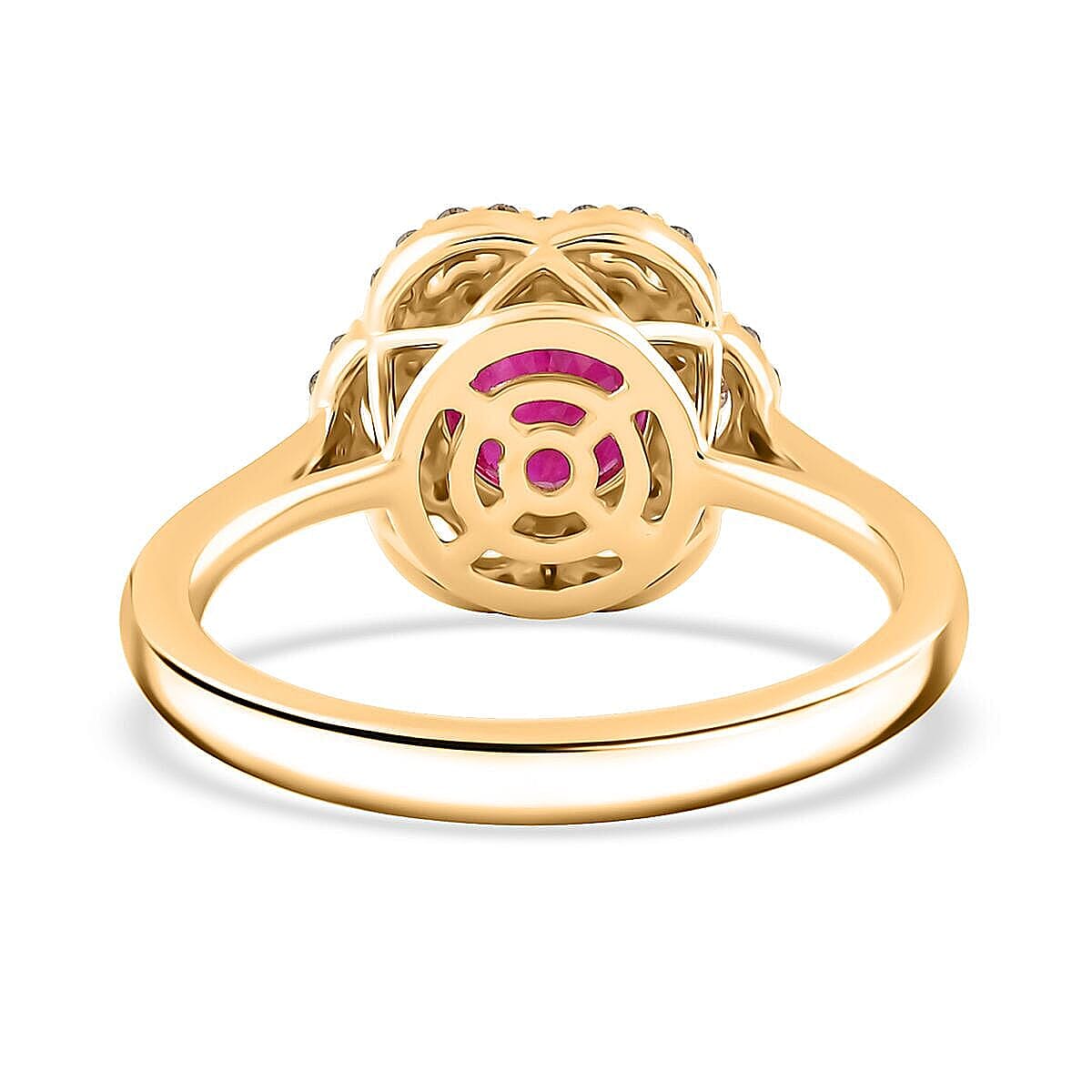 Certified & Appraised Luxoro AAA Montepuez Ruby and I2 Diamond 2.00 ctw Ring in 14K Yellow Gold (Size 10.0) 4.10 Grams