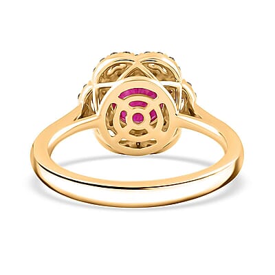 Certified & Appraised Luxoro AAA Montepuez Ruby and I2 Diamond 2.00 ctw Ring in 14K Yellow Gold (Size 10.0) 4.10 Grams