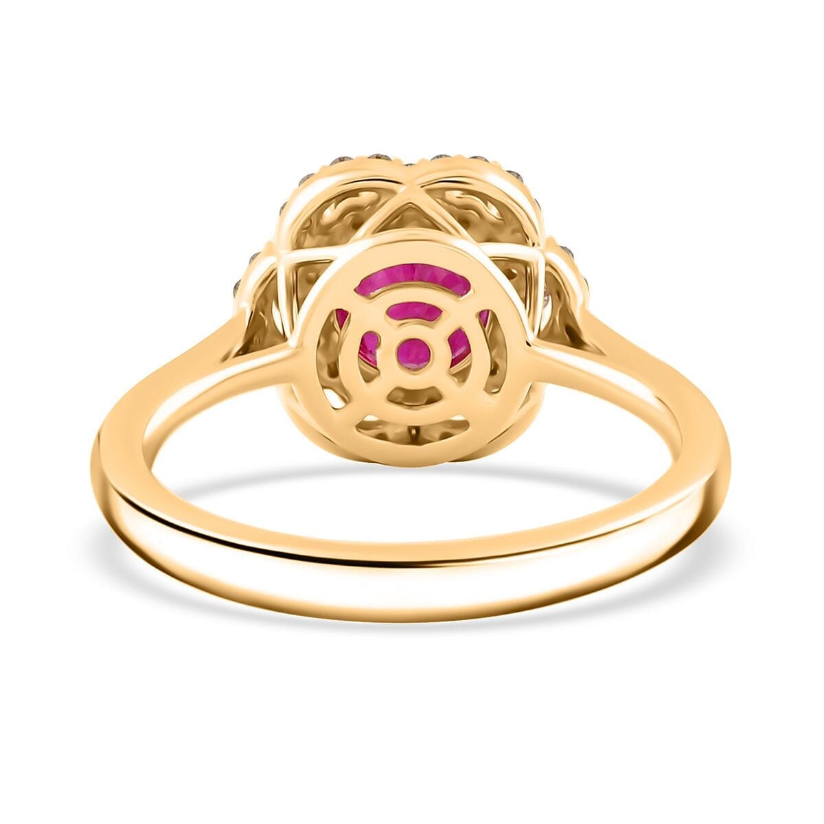 Certified & Appraised Luxoro AAA Montepuez Ruby and I2 Diamond 2.00 ctw Ring in 14K Yellow Gold (Size 8.5) 4.10 Grams image number 4