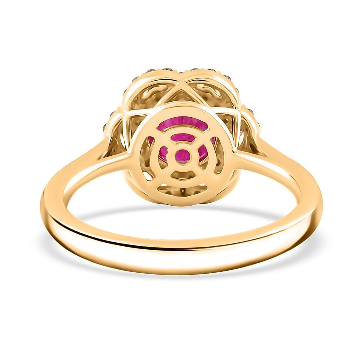 Certified & Appraised Luxoro AAA Montepuez Ruby and I2 Diamond 2.00 ctw Ring in 14K Yellow Gold (Size 9.5) 4.10 Grams image number 4