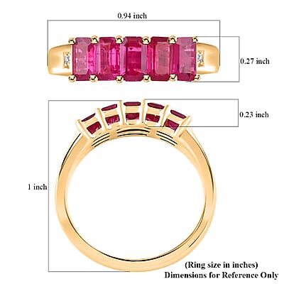 Certified & Appraised Luxoro AAA Mozambique Ruby and G-H I2 Diamond 1.50 ctw Ring in 14K Yellow Gold (Size 10.0)