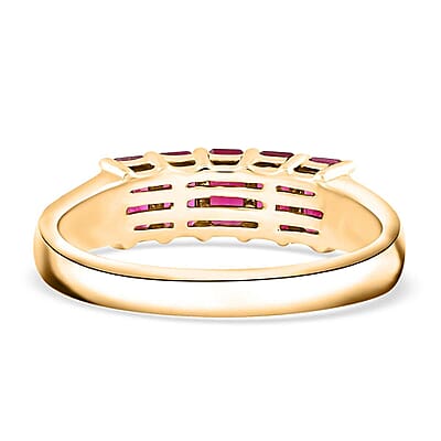 Certified & Appraised Luxoro AAA Mozambique Ruby and G-H I2 Diamond 1.50 ctw Ring in 14K Yellow Gold (Size 11.0)