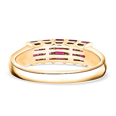 Certified & Appraised Luxoro AAA Mozambique Ruby and G-H I2 Diamond 1.50 ctw Ring in 14K Yellow Gold (Size 7.0)