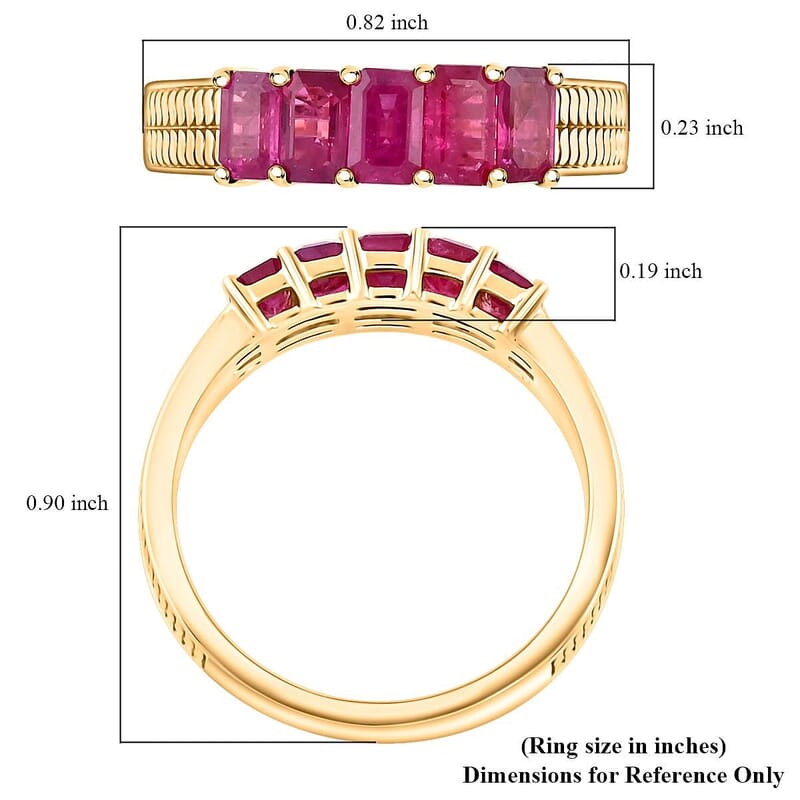 Certified & Appraised Luxoro AAA Mozambique Ruby 1.45 ctw Ring in 14K Yellow Gold (Size 10.0) 4.90 Grams