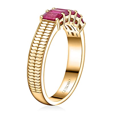 Certified & Appraised Luxoro AAA Mozambique Ruby 1.45 ctw Ring in 14K Yellow Gold (Size 11.0) 4.90 Grams