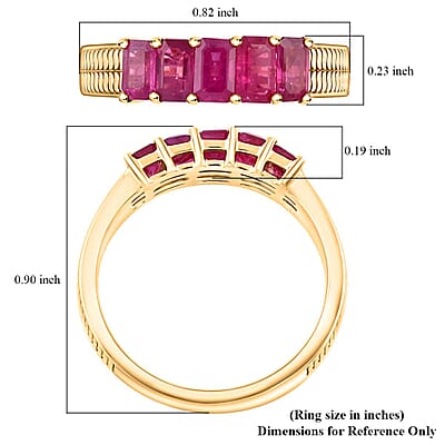 Certified & Appraised Luxoro AAA Mozambique Ruby 1.45 ctw Ring in 14K Yellow Gold (Size 11.0) 4.90 Grams