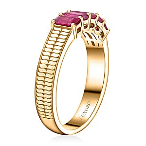 Certified & Appraised Luxoro AAA Mozambique Ruby 1.45 ctw Ring in 14K Yellow Gold (Size 8.0) 4.90 Grams